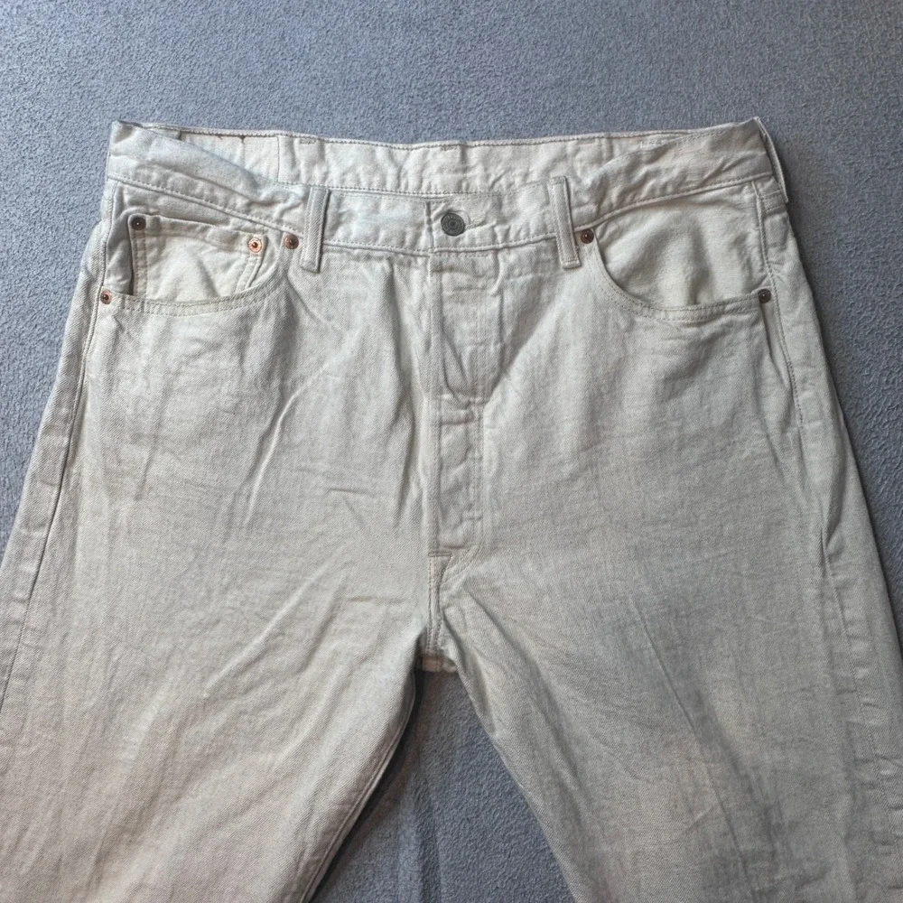 Levi's 501 Jeans Mens 38x34 (36x32) Original Fit White Oak Cone Denim Straight